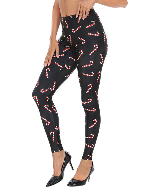 Graphic Printed Holiday Design Workout Leggings