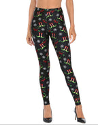 Graphic Printed Holiday Design Workout Leggings