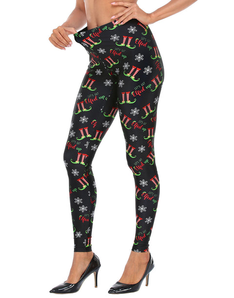 Graphic Printed Holiday Design Workout Leggings