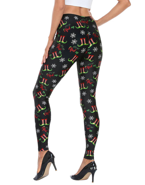 Graphic Printed Holiday Design Workout Leggings