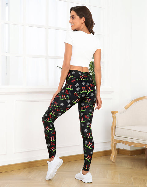 Graphic Printed Holiday Design Workout Leggings