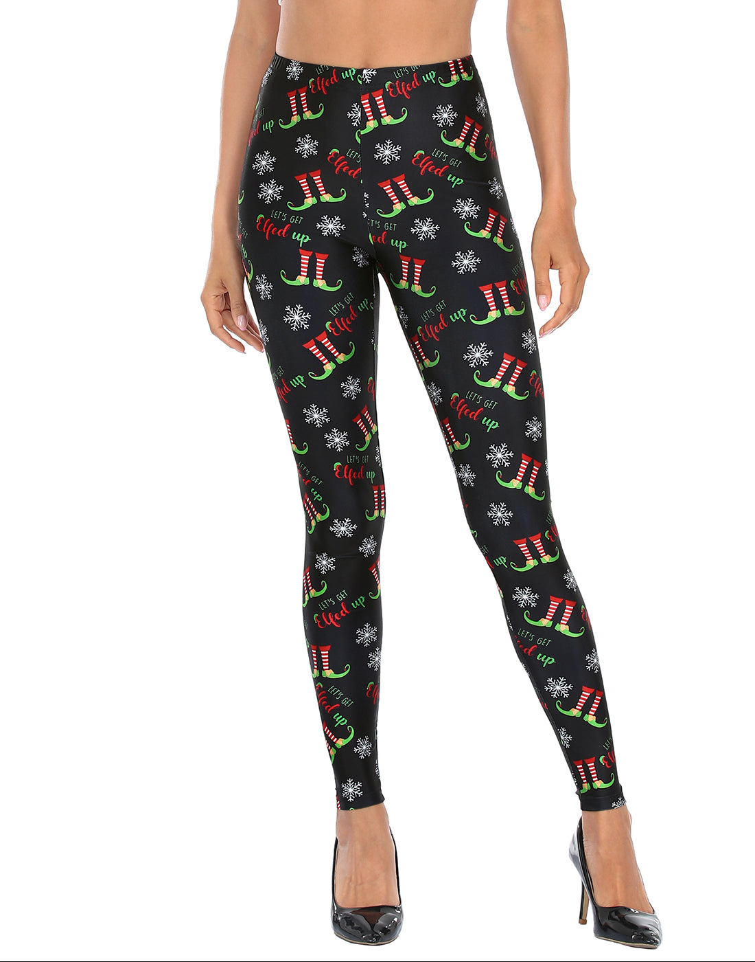 Trendy Design High Waisted Graphic Legging Tights