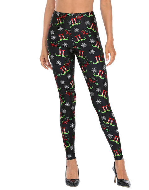 Graphic Printed Holiday Design Workout Leggings