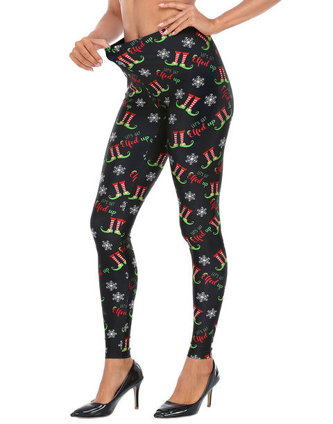 Trendy Design High Waisted Graphic Legging Tights