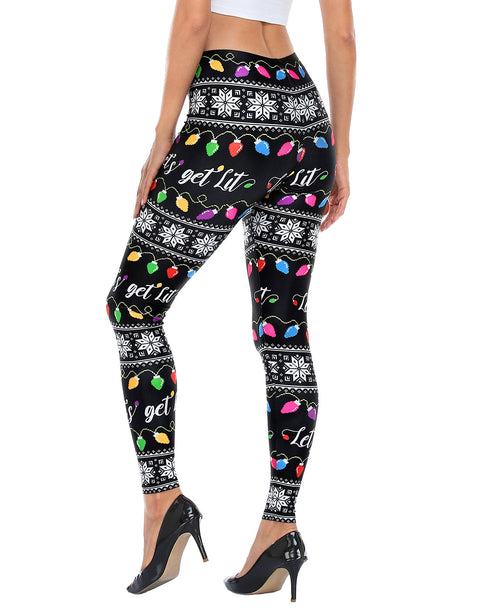 Graphic Printed Holiday Design Workout Leggings