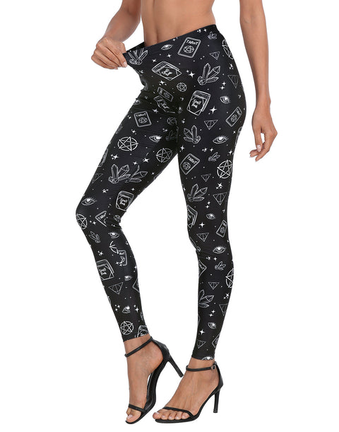 Trendy Design High Waisted Graphic Legging Tights
