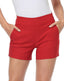 Pull On Chino Shorts for Women 4" Inseam in Red
