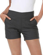 Pull-on Chino Shorts for Women with 4" Inseam