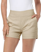 Pull-on Chino Shorts for Women with 4" Inseam