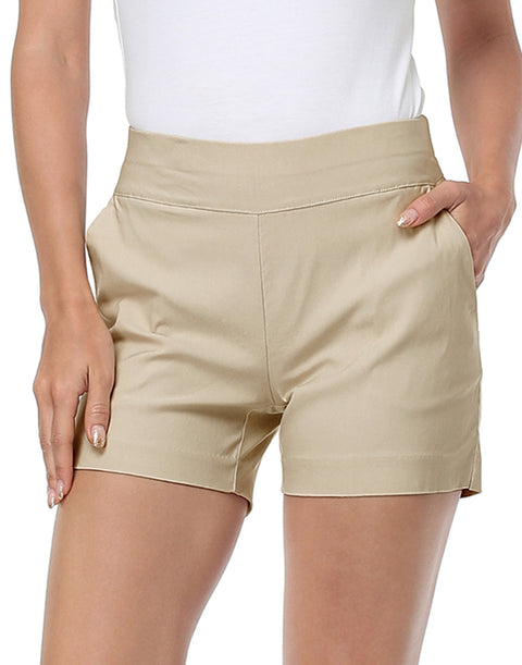Pull-on Chino Shorts for Women with 4" Inseam