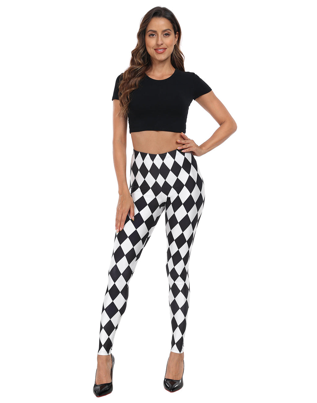 Trendy Design High Waisted Graphic Legging Tights