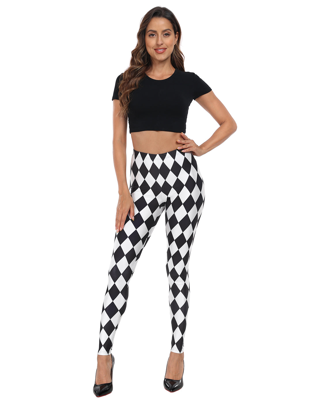 Trendy Design High Waisted Graphic Legging Tights