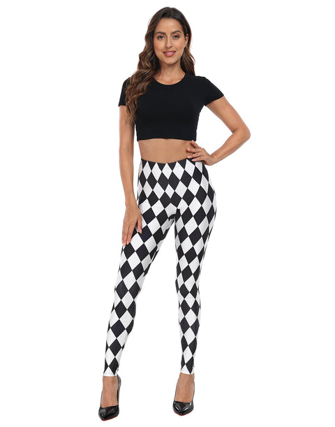 Trendy Design High Waisted Graphic Legging Tights