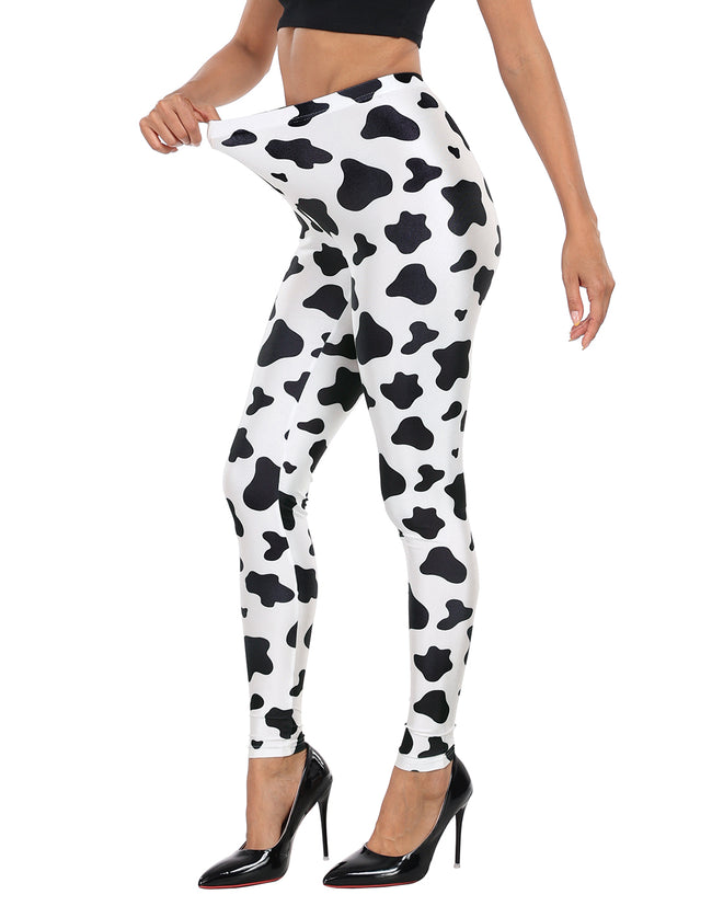 Graphic Cow Spots Workout Leggings – close-up detail