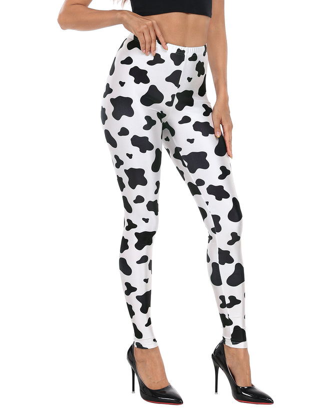 Graphic Cow Spots Workout Leggings – side view