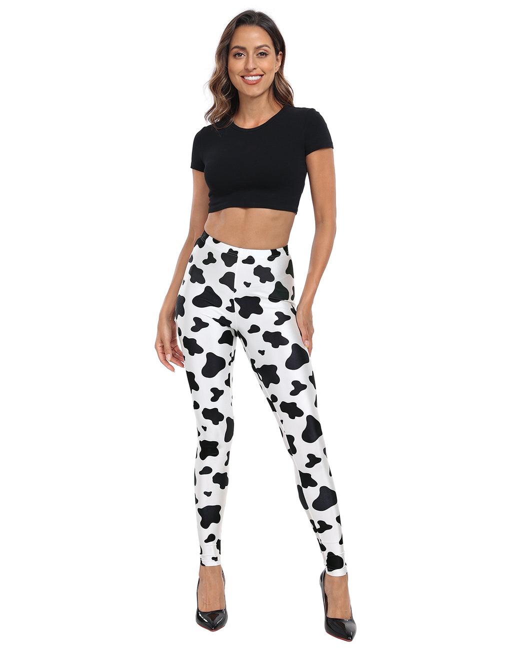 Graphic Cow Spots Workout Leggings