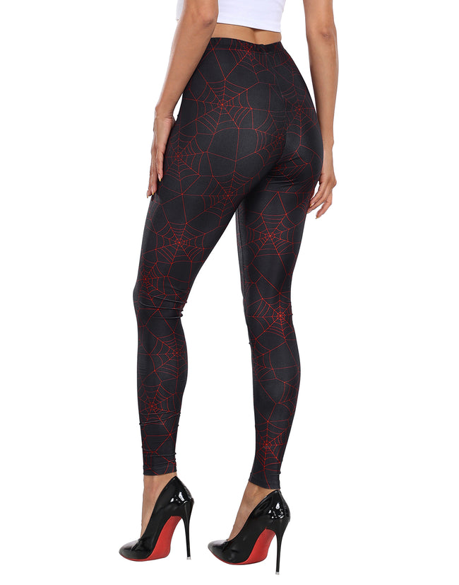 Graphic Red Spiderweb Workout Leggings – alternate view