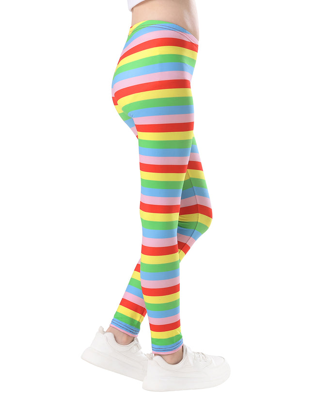 Girls' Rainbow Stripe Ultra Soft Leggings – side view