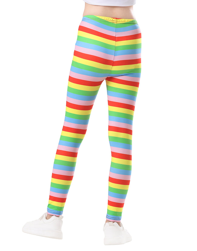 Girls' Rainbow Stripe Ultra Soft Leggings – close-up detail