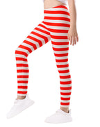 Girl's Red and White Stripes Ultra Soft Leggings