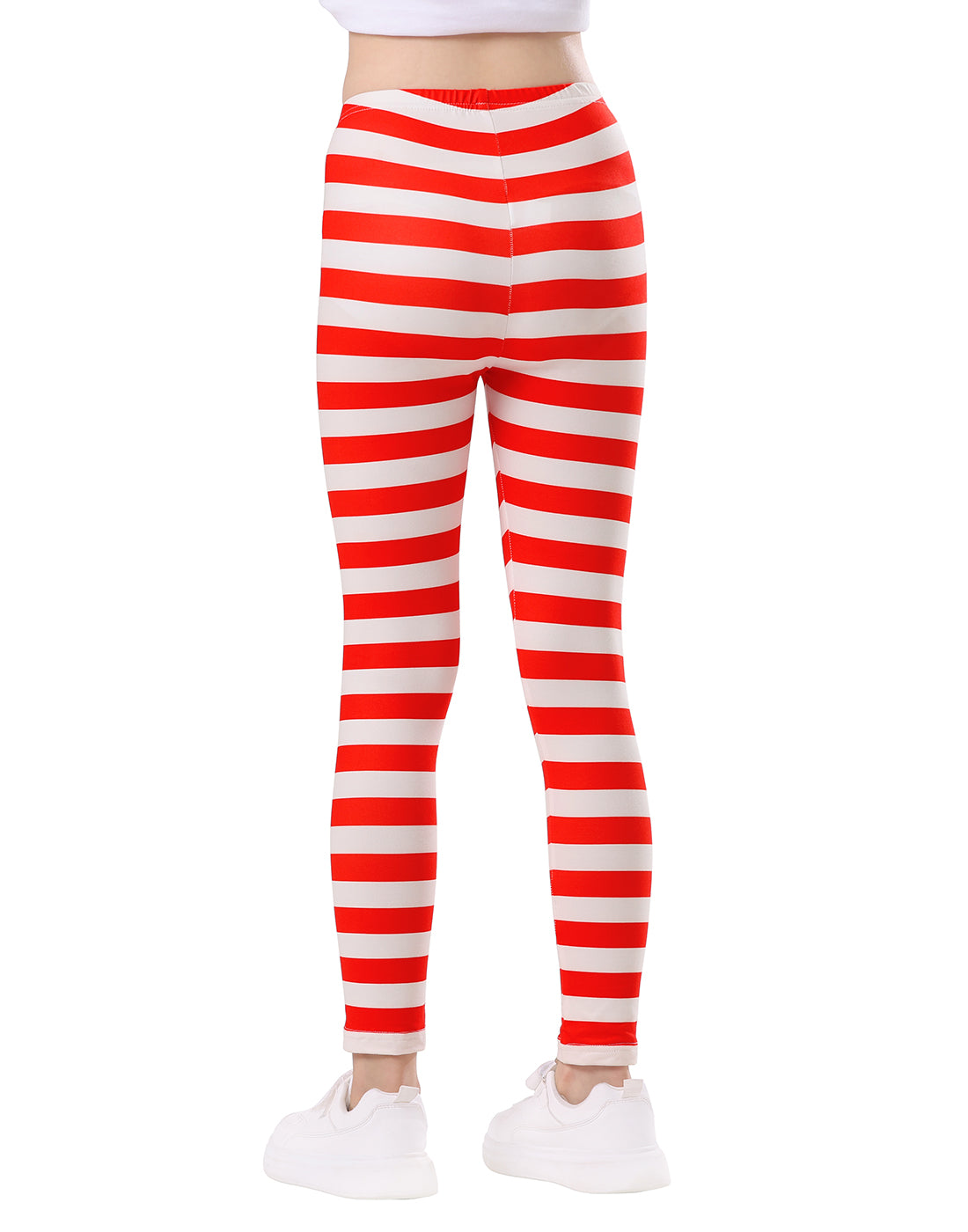 Girl's Red and White Stripes Ultra Soft Leggings