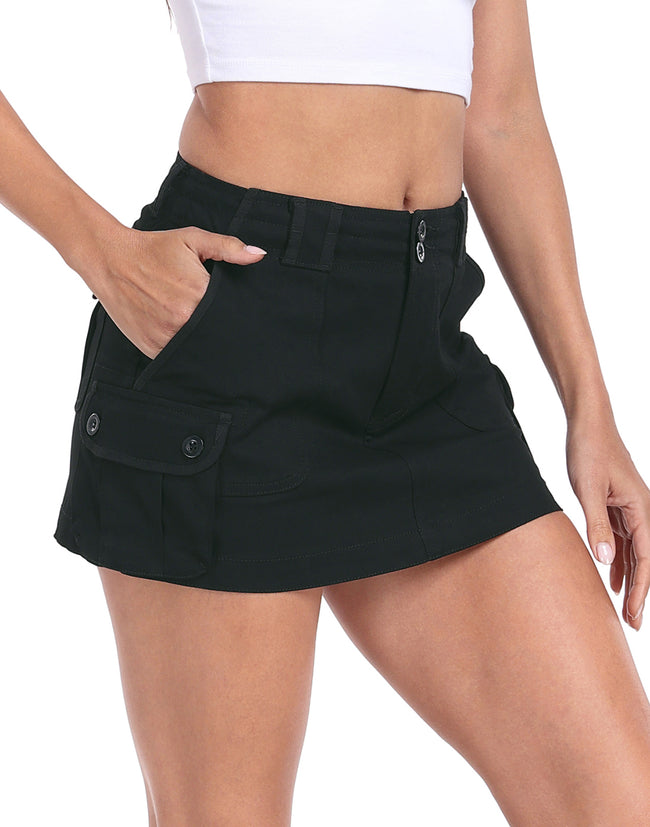 Mini Cargo Skirt with Pockets Y2K – close-up detail