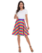 Striped Rainbow Midi Skirt