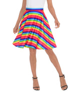 Striped Rainbow Midi Skirt