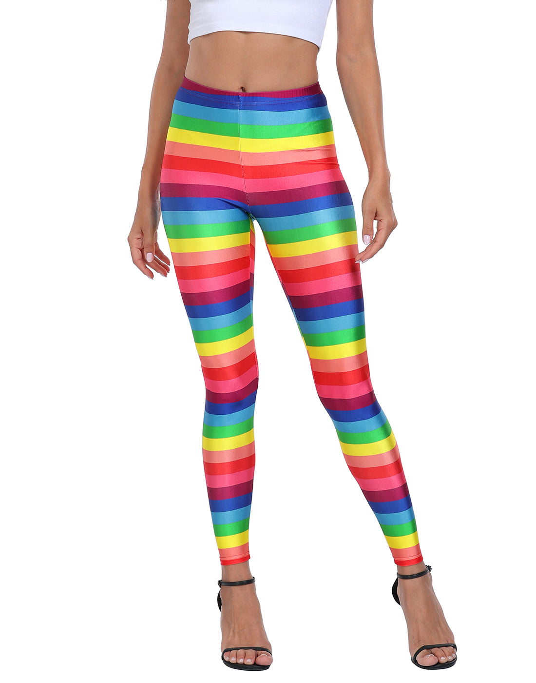 Rainbow Stripes Graphic Leggings Main image