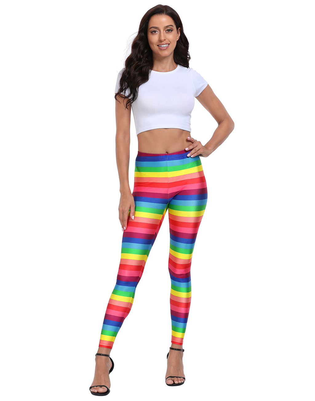Rainbow Stripes Graphic Leggings