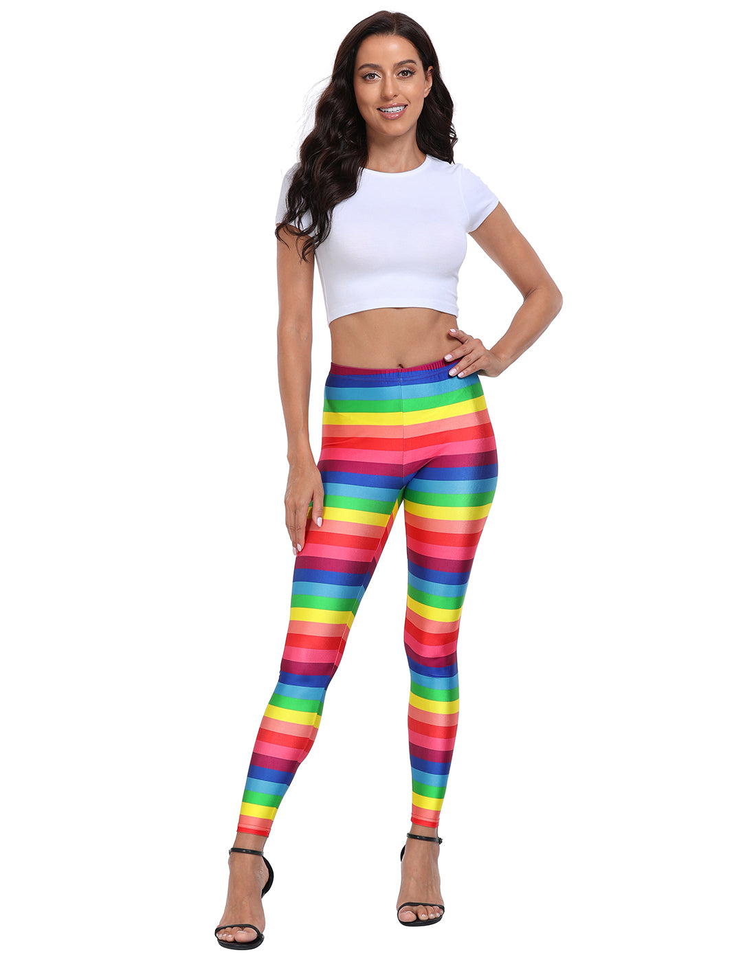 Rainbow Stripes Graphic Leggings