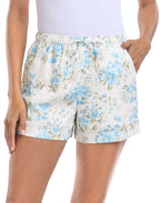 HDE Women's Linen Blend Drawstring Shorts High Waisted 4" Inseam Summer Shorts