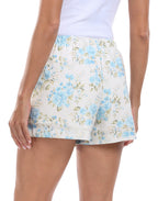 HDE Women's Linen Blend Drawstring Shorts High Waisted 4" Inseam Summer Shorts