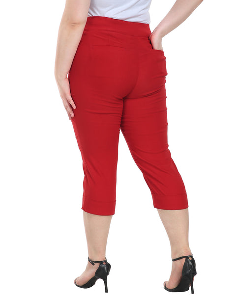 Womens Plus Size Pull On Capris with Pockets