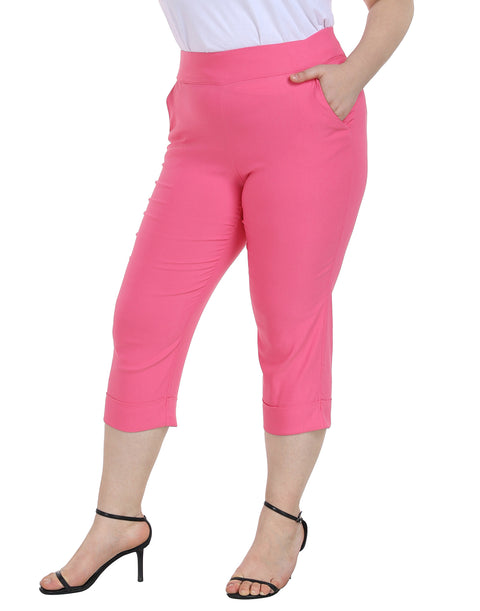 Womens Plus Size Pull On Capris with Pockets