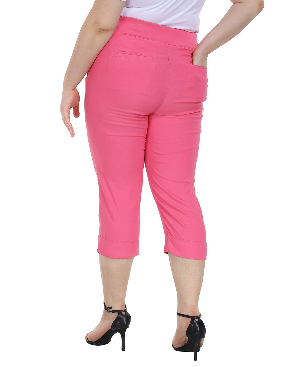 Womens Plus Size Pull On Capris with Pockets