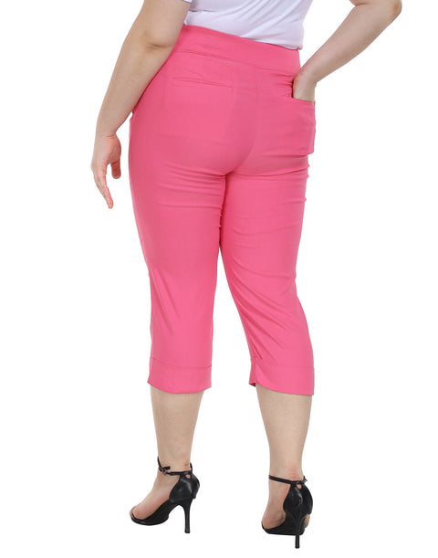 Womens Plus Size Pull On Capris with Pockets