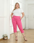 Womens Plus Size Pull On Capris with Pockets