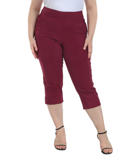 Womens Plus Size Pull On Capris with Pockets