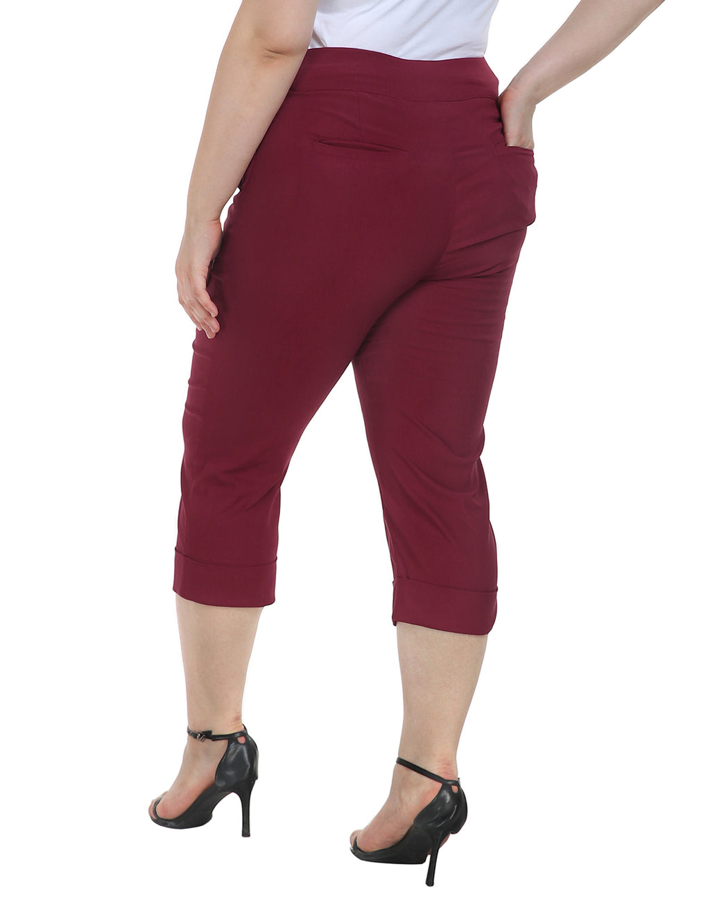Womens Plus Size Pull On Capris with Pockets