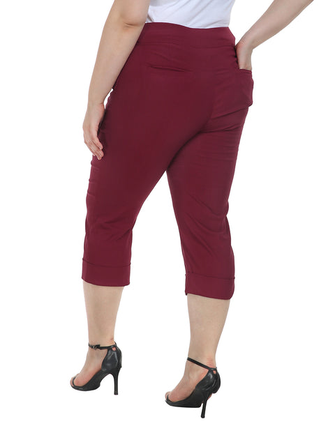 Womens Plus Size Pull On Capris with Pockets