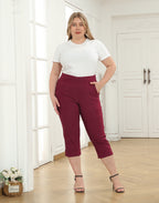 Womens Plus Size Pull On Capris with Pockets