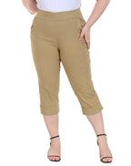 Womens Plus Size Pull On Capris with Pockets