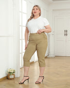 Womens Plus Size Pull On Capris with Pockets