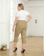 Womens Plus Size Pull On Capris with Pockets