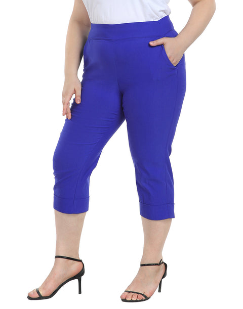 Womens Plus Size Pull On Capris with Pockets
