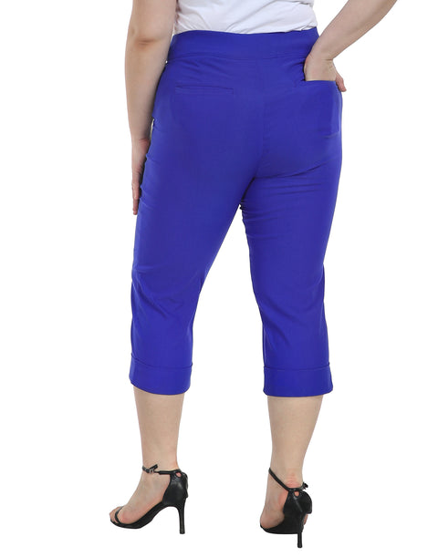Womens Plus Size Pull On Capris with Pockets