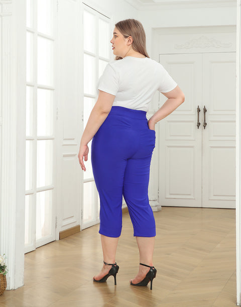 Womens Plus Size Pull On Capris with Pockets