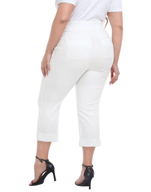 Womens Plus Size Pull On Capris with Pockets