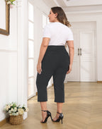 Womens Plus Size Pull On Capris with Pockets